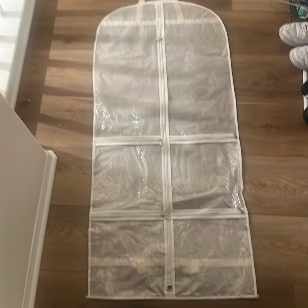 2 Transparent Garment Carry Bag with White Trim